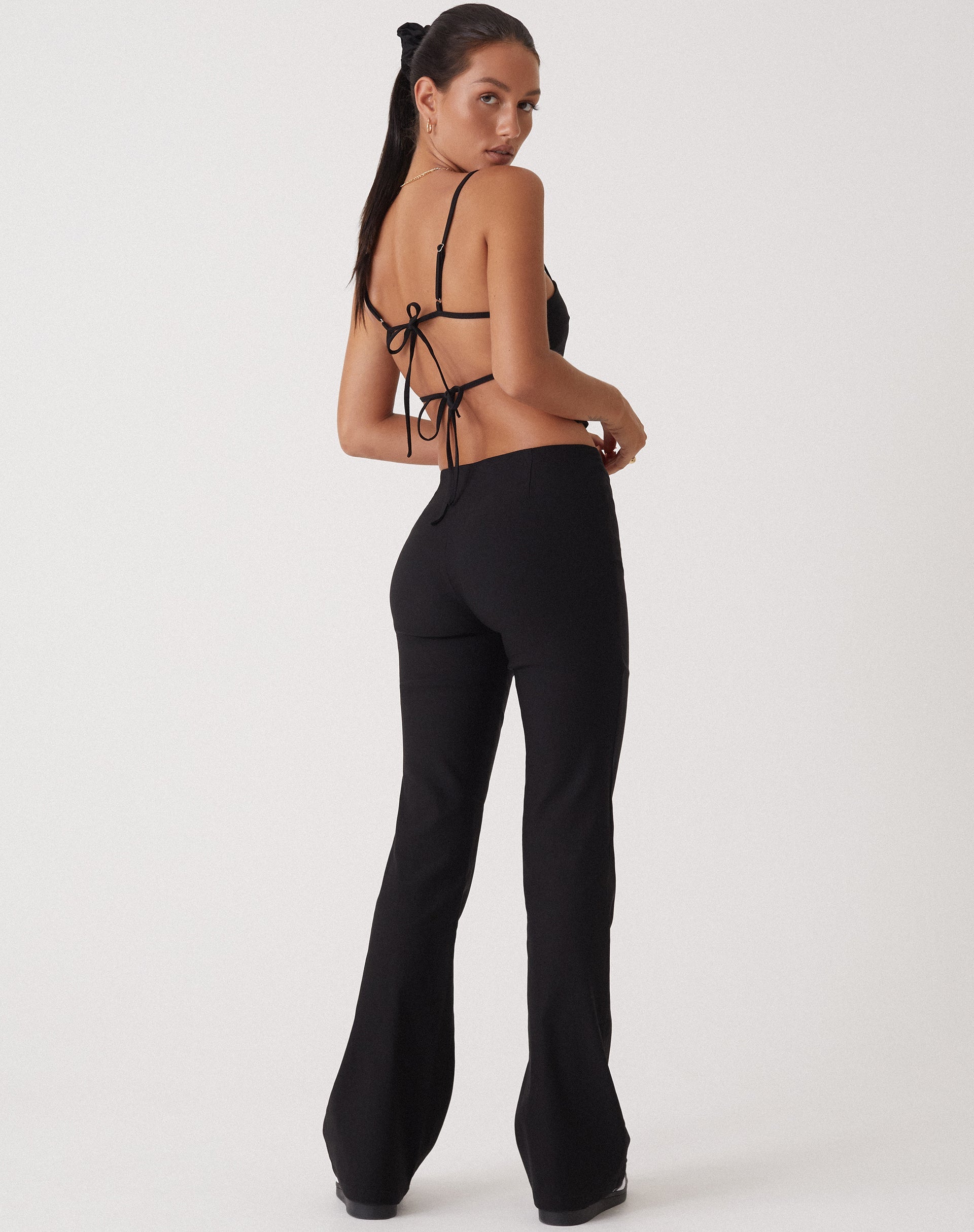 image of MOTEL X OLIVIA NEILL Levin Flared Leg Trouser in Tailoring Black