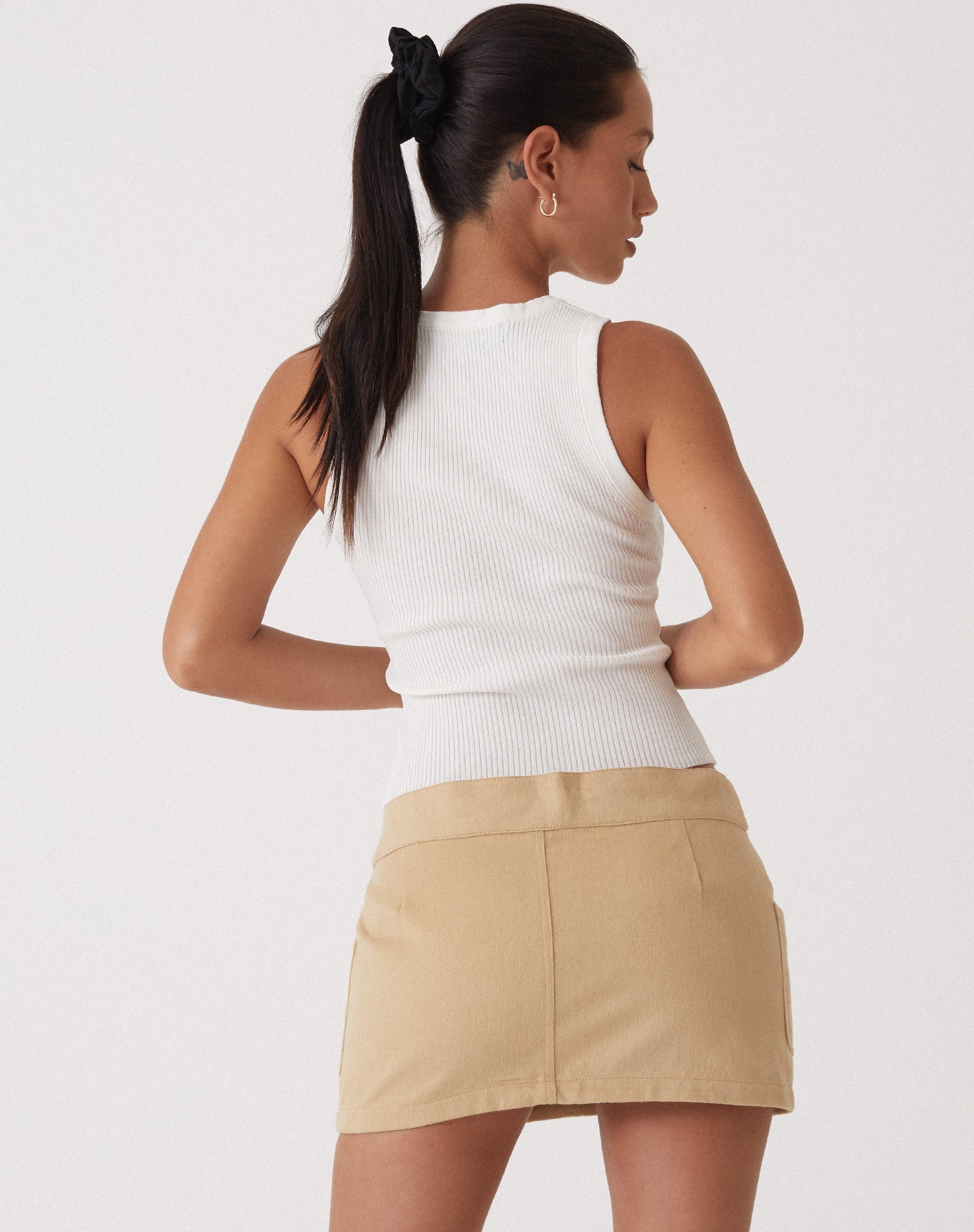 image of MOTEL X OLIVIA NEILL Stina Cargo Mini Skirt in Tan