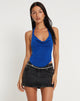 image of Nabas Cowl Neck Slinky Top in Royal Blue