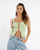 image of MOTEL X JACQUIE Naini Top in Rib Knit Pastel Lime