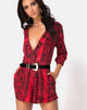 Image of Nanic Plunge Playsuit in Snake Red
