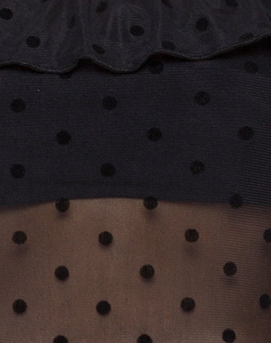 Image of Natalia Off The Shoulder Bodice in Polka Net Black