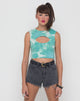 Image of Motel Nel Crop Top Bikini Top in Jumputan Tie Dye Pepermint