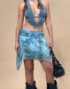 image of Tyler Mini Skirt in Watercolour Floral Blue
