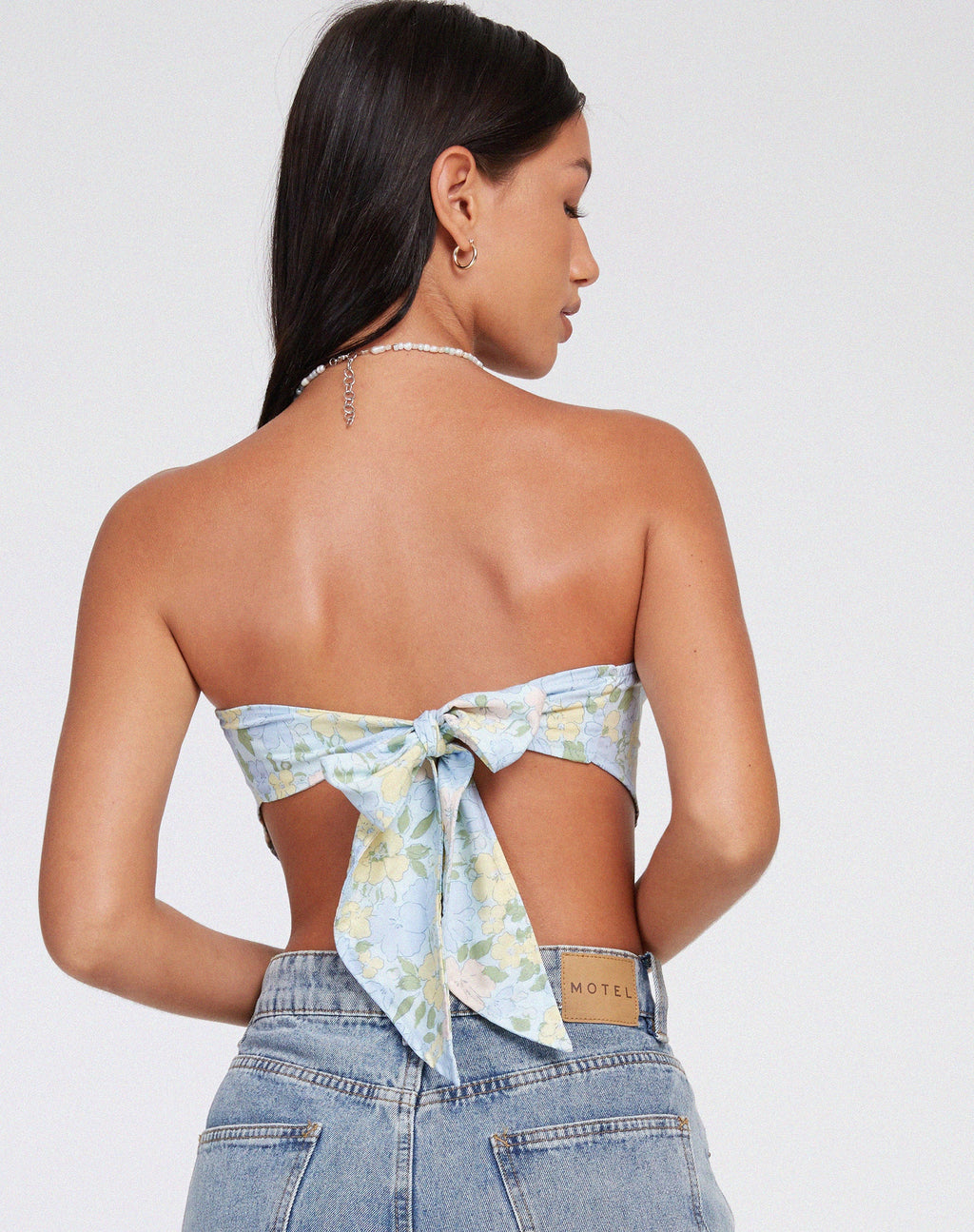 Nolda Crop Top in Washed Out Pastel Floral