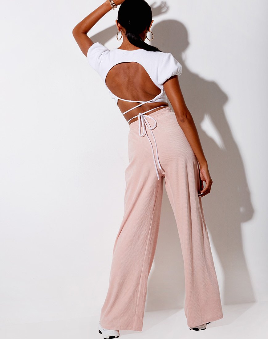 Image of Obeli Trouser in Velvet Rib Light Pink
