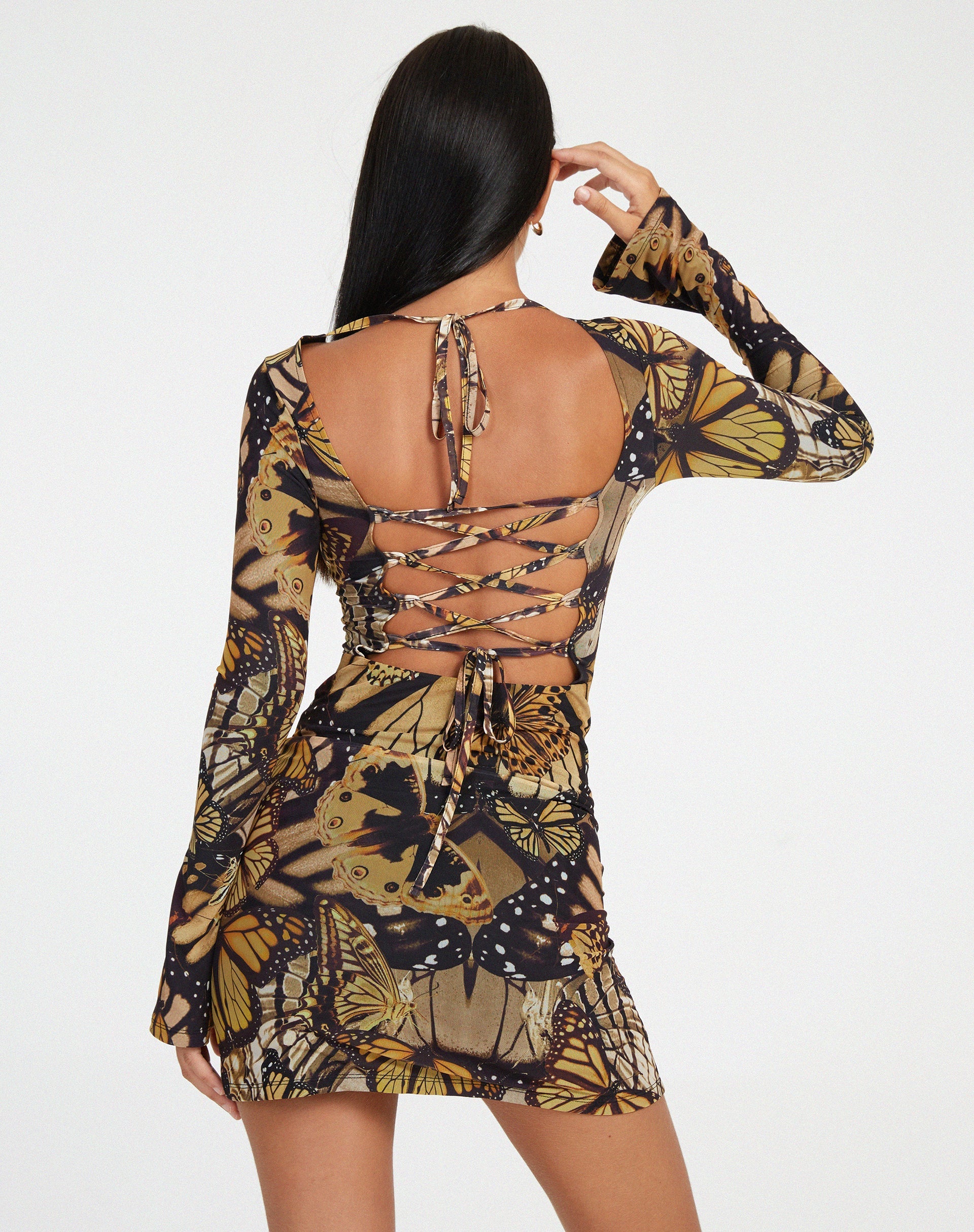 image of Onata Mini Dress in Butterfly Gold