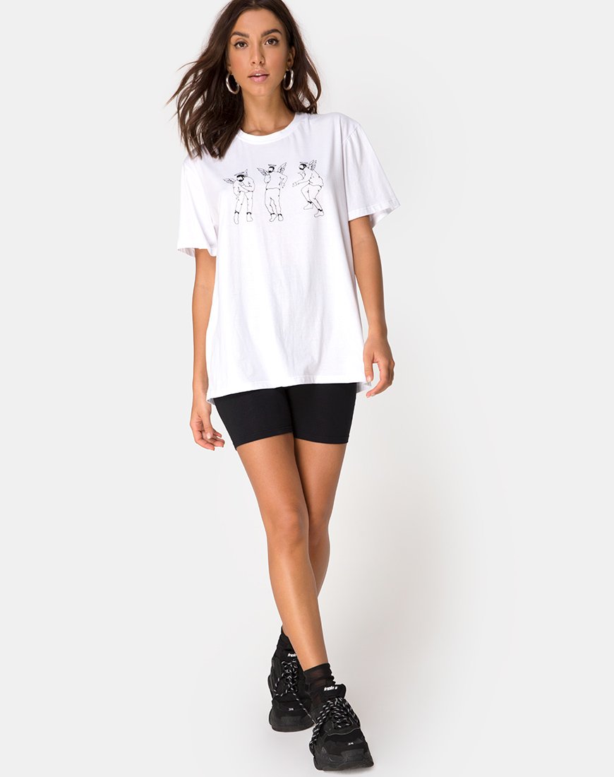 Image of Oversize Basic Tee in White with Dancing Drake
