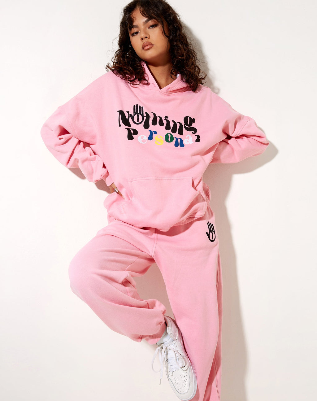 Oversize Hoodie in Peony Pink Nothing Personal