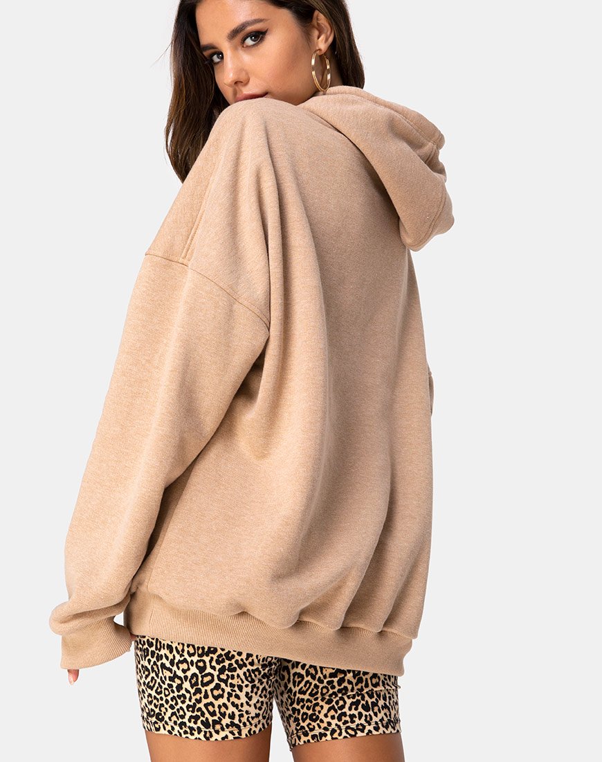 Image of Oversize Hoody in Tan I Want it Embro