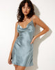 Image of Paiva Slip Dress in Satin Light Blue