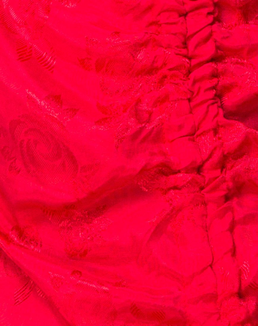 Image of Panthus Dress in Satin Red