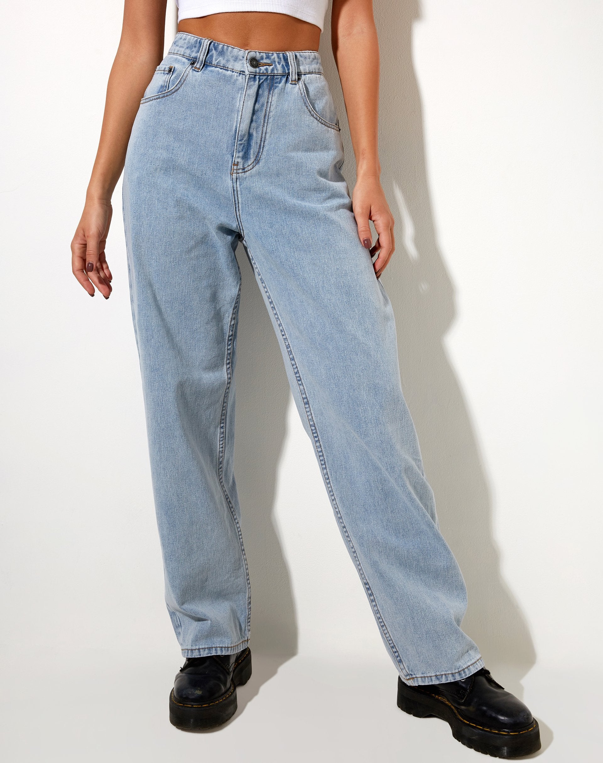 Image of Bum Rips Parallel Jean in Tonal Light Wash