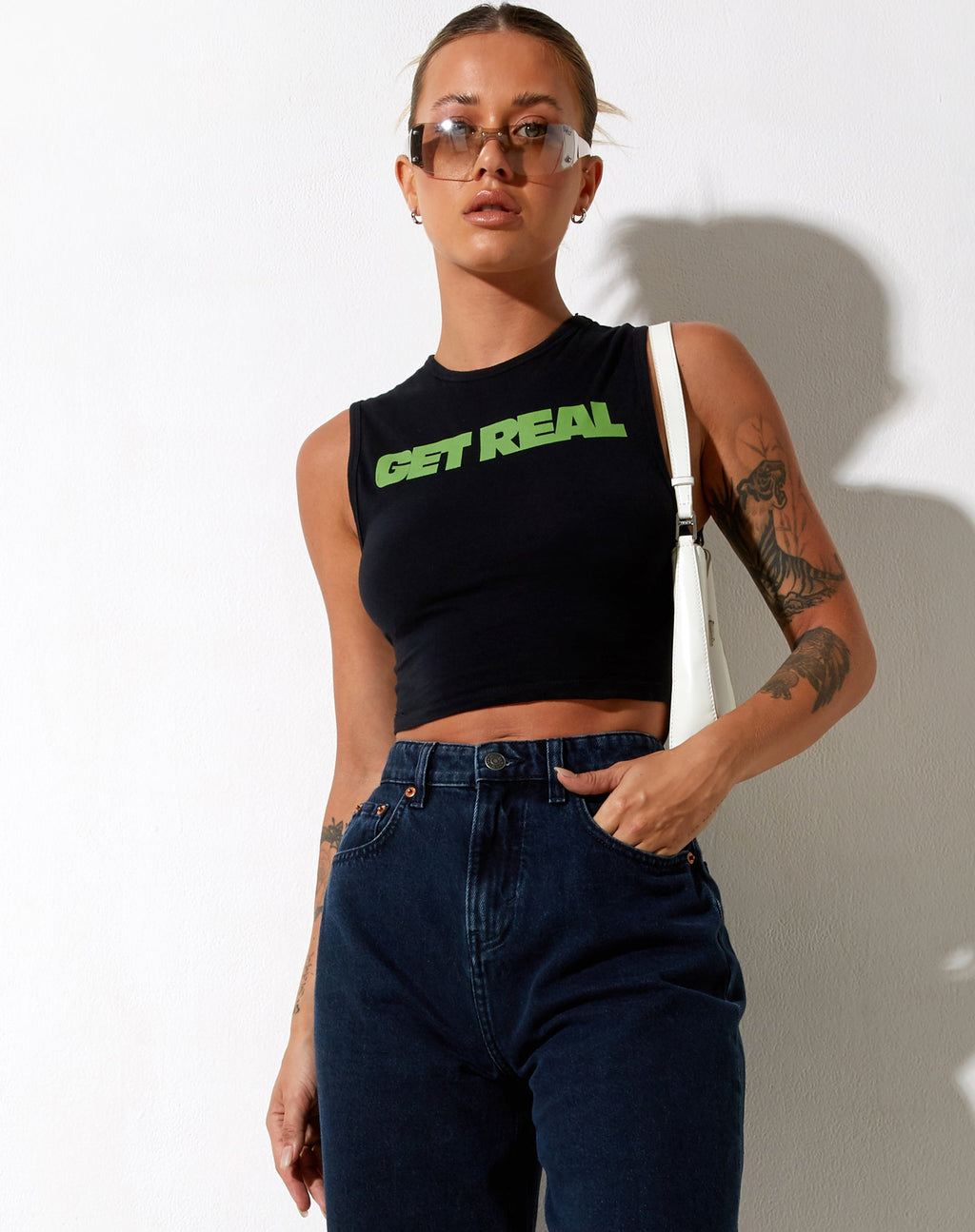Gimon Crop Top in Black Get Real