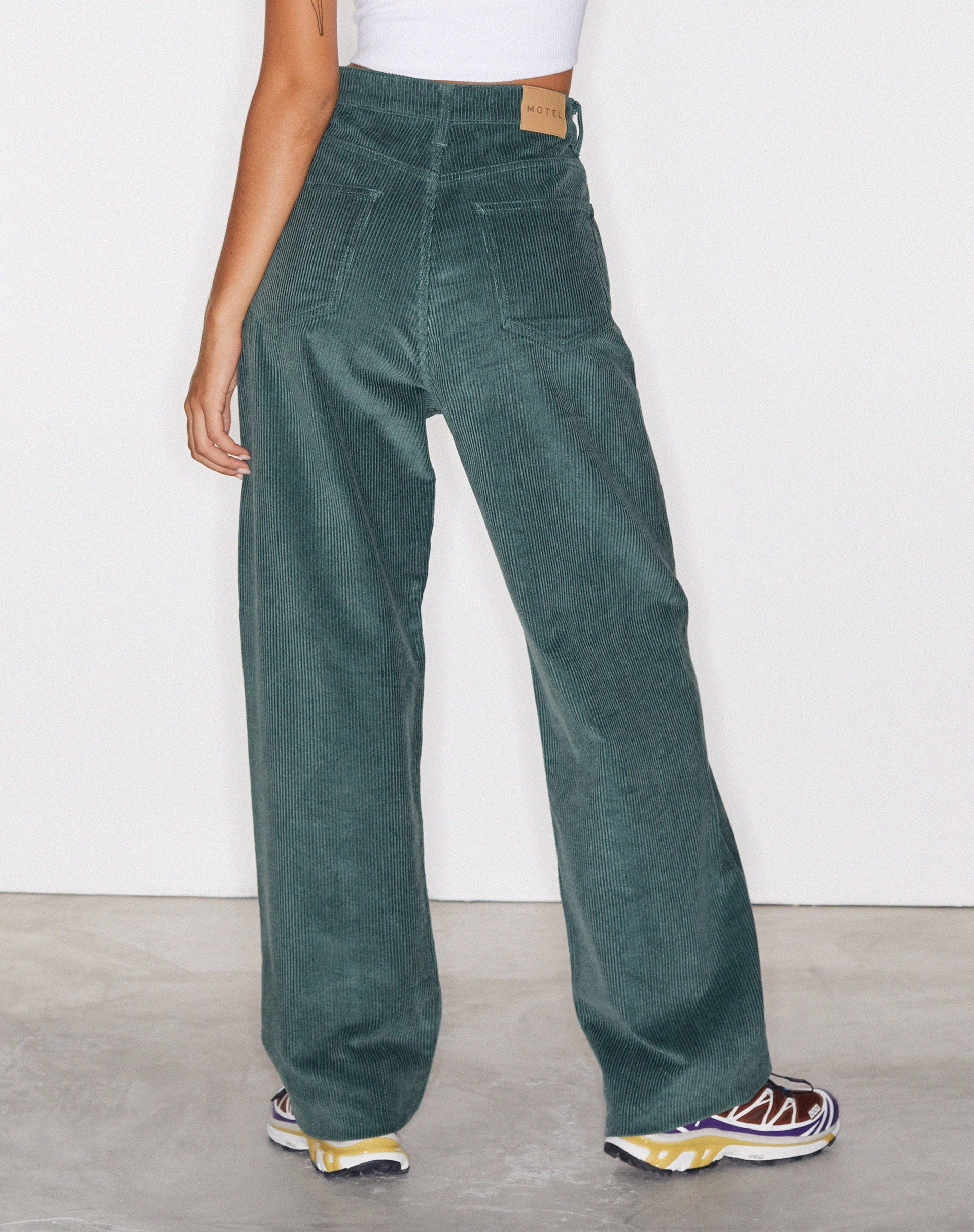 Image of Parallel Trouser in Cord Bottle Green