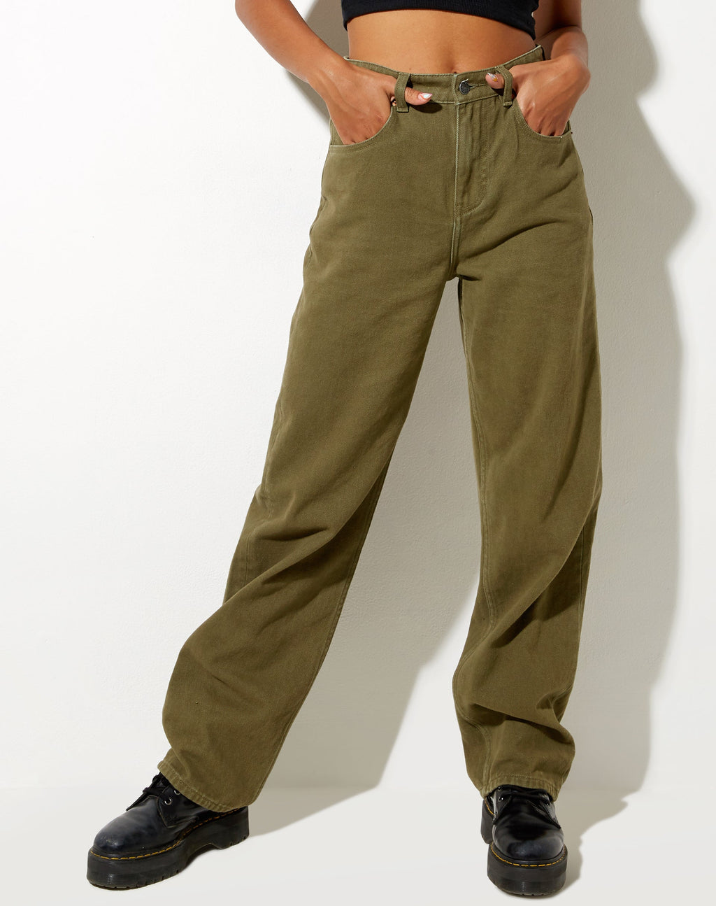 Parallel Jeans in Khaki Green