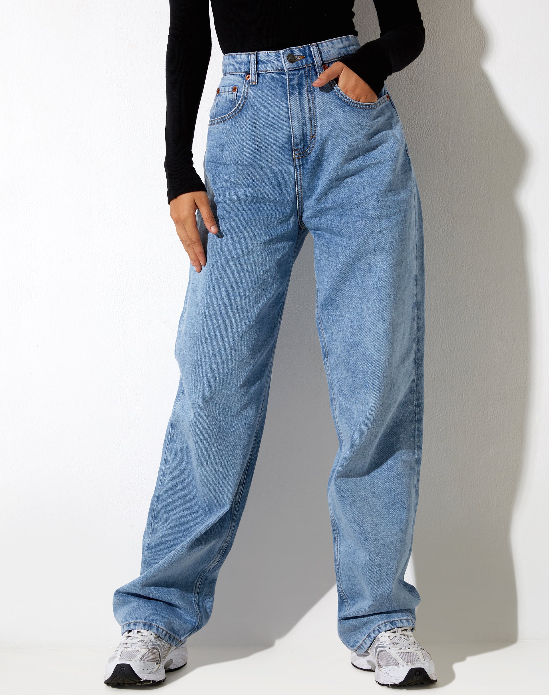 Image of Parallel Jeans in Tonal Light Wash Blue