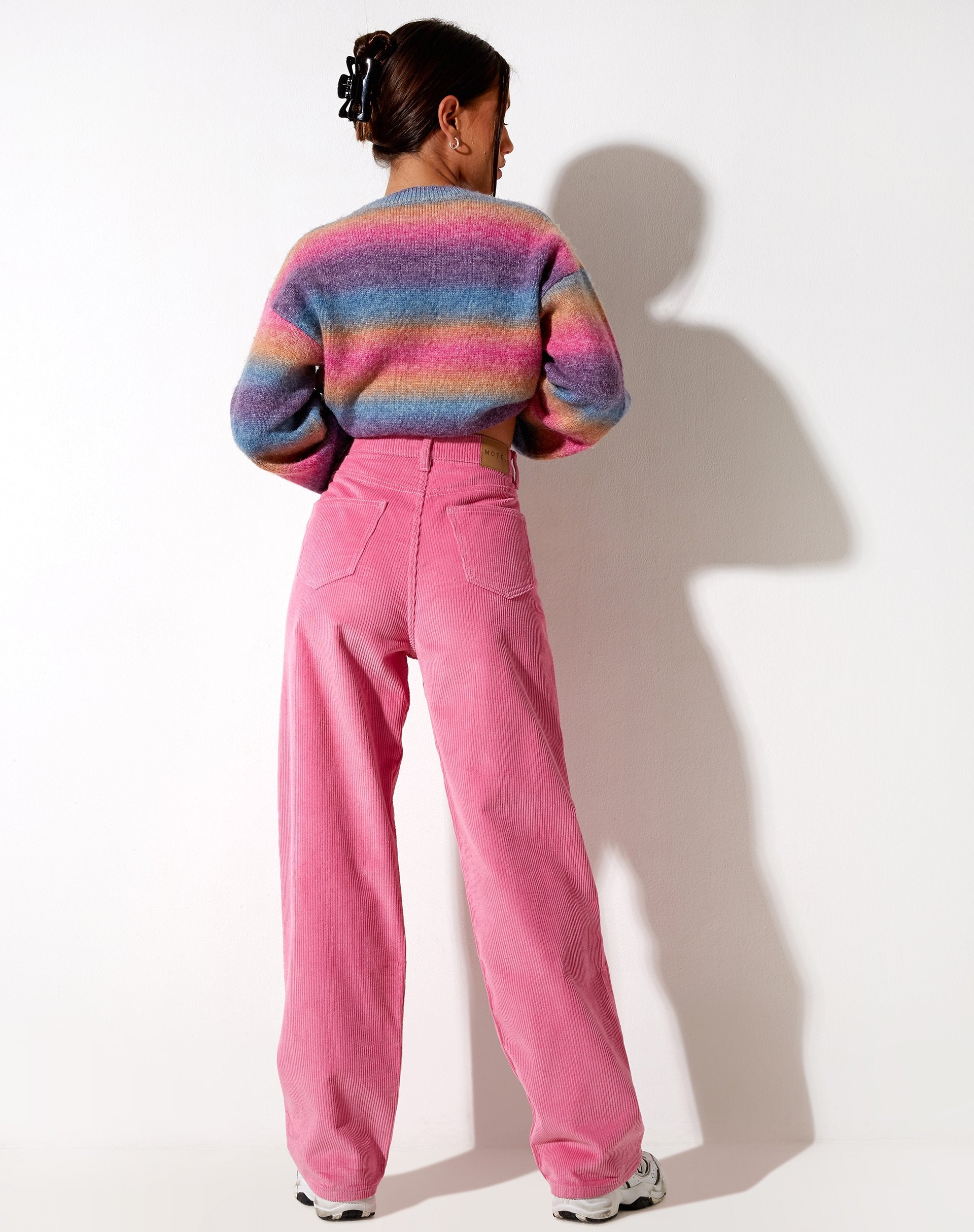 Deadstock fashion vintage pastel pink lee corduroy skinny trousers