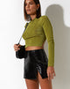 image of Pelma Mini Skirt in Croc PU Black