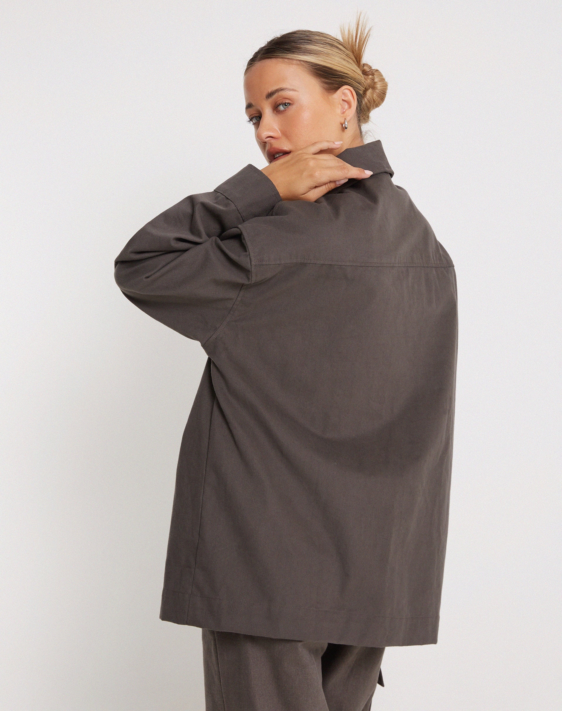 image of Phlox Oversized Shirt in Dark Grey