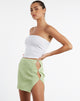 Image of MOTEL X JACQUIE Piri Mini Skirt in Rib Knit Pastel Lime