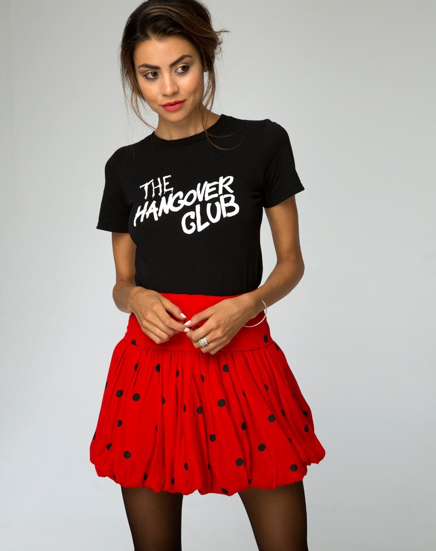Puff Ball Skirt in Polkadot Red and Black