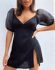 Image of Espera Dress in Satin Cheetah Black