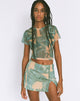 image of MOTEL X OLIVIA NEILL Pelma Mini Skirt in Collage Floral Shadow Green
