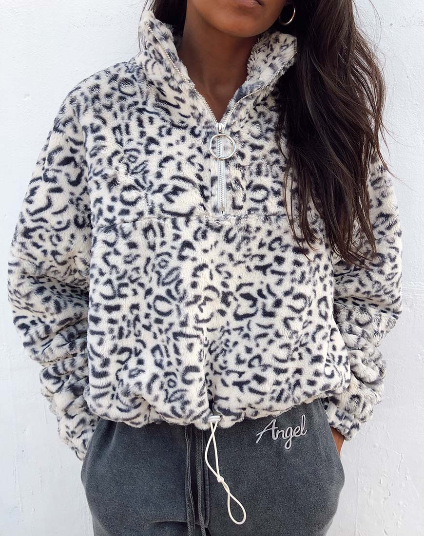 Image of Nero Ring Pull Jacket in White Leopard