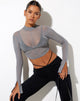 Image of Quelia Crop Top in Mesh Grey