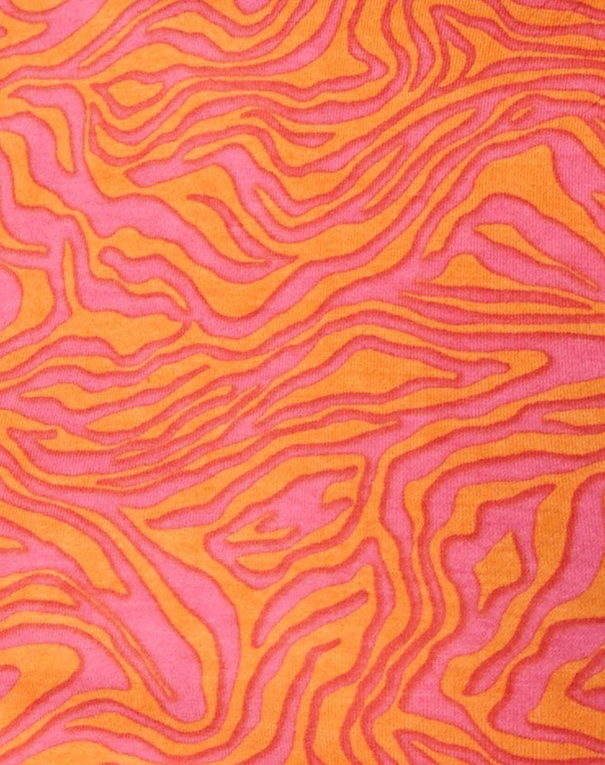 Image of Hot Pant in Trippy Waves Tangerine and Pink