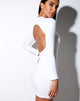 Image of Quelin Backless Dress in Rib White