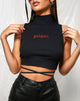 Image of Quera Crop Top in Rib Black Poison Embro