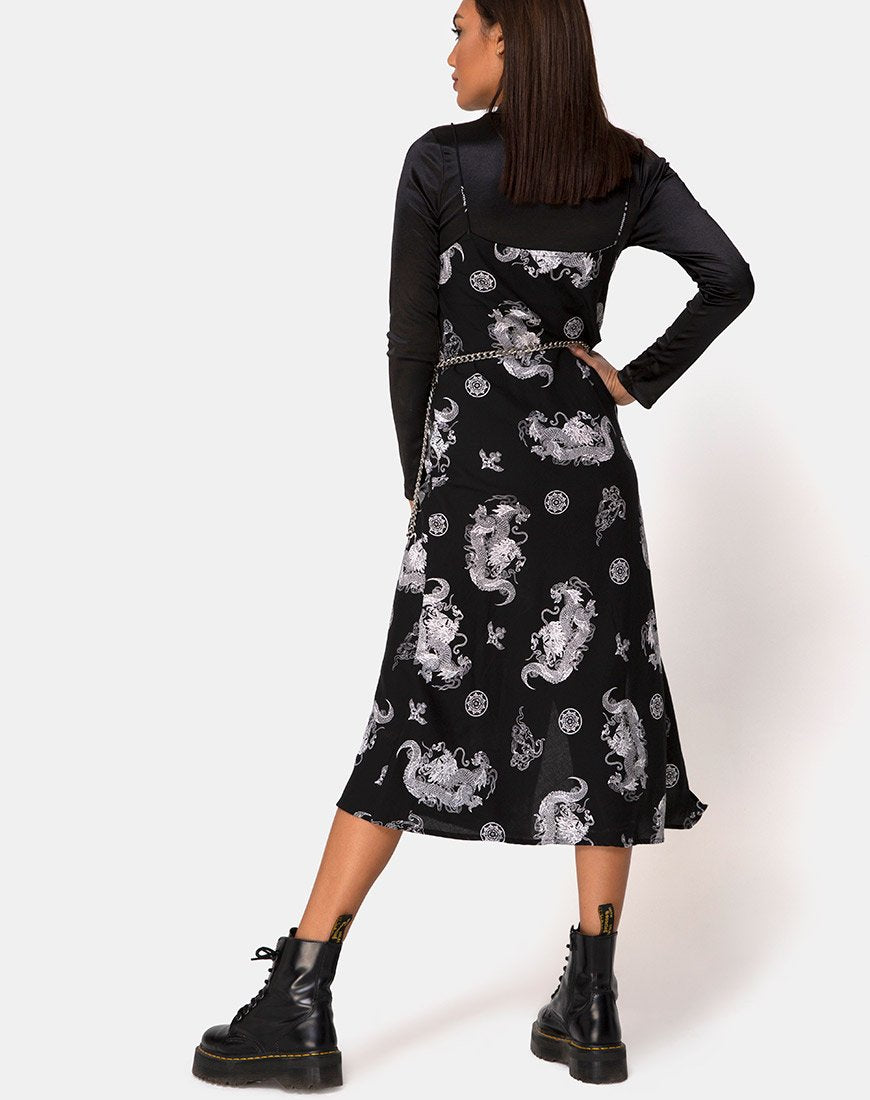 Image of Quinty Maxi Dress in Dragon Black