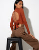 Image of Quky Crop Top in Mini Croc Brown