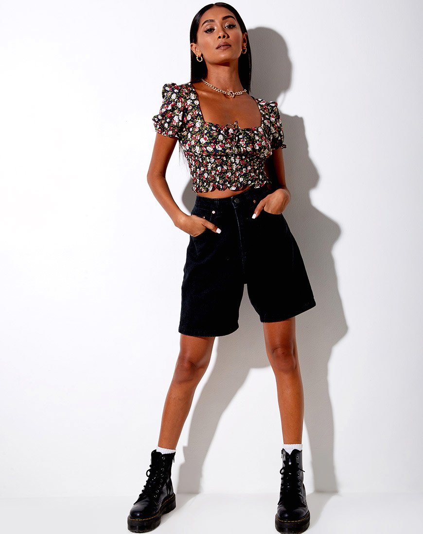 Image of Raquel Crop Top in Courtney Floral