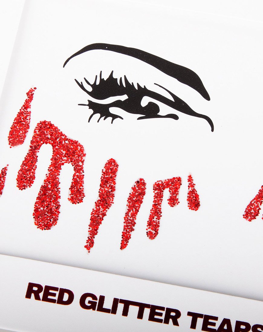 Image of Red Blood Glitter Tear Sticker by Gypsy Shrine