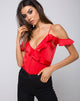 Image of Reilly Cold Shoulder Bodice in Red