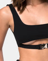 Image of Reka Crop Top in Black with Silver Buckle