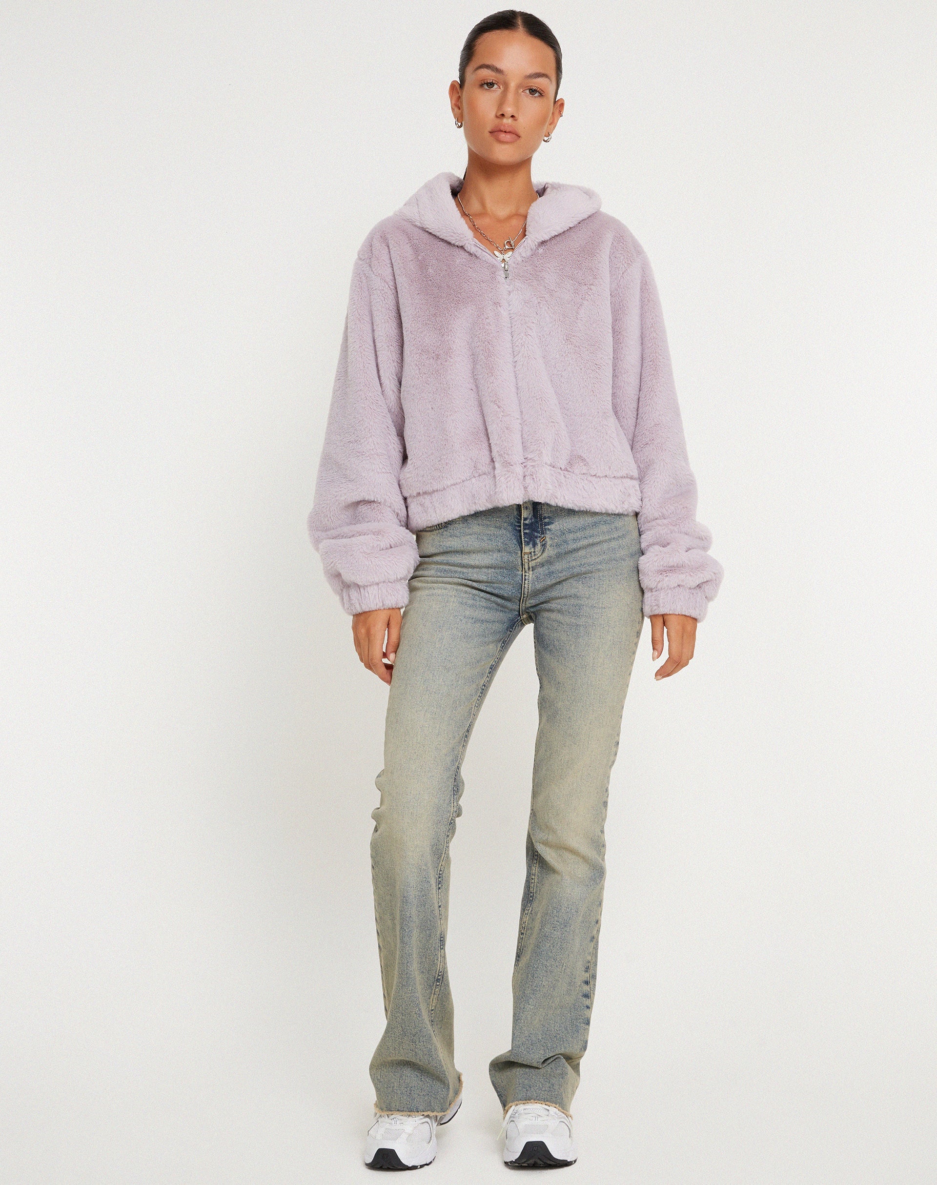 Image of Banowa Zip Up Jacket in Lilac
