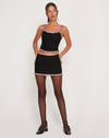 Image of Imar Mini Skirt in Black with Pink Mesh Ruffle