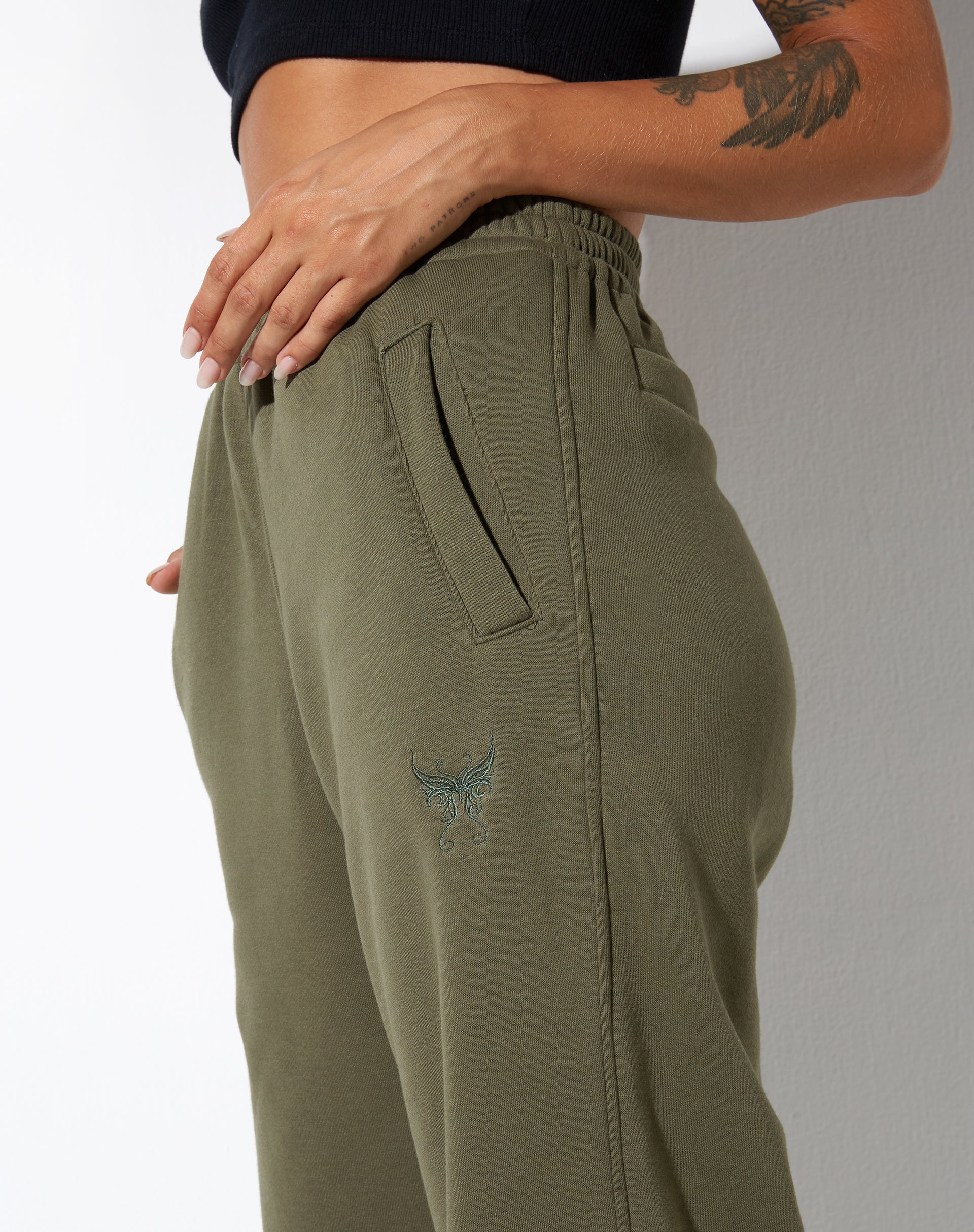 image of Leia Jogger in Grape Leaf Butterfly Embro