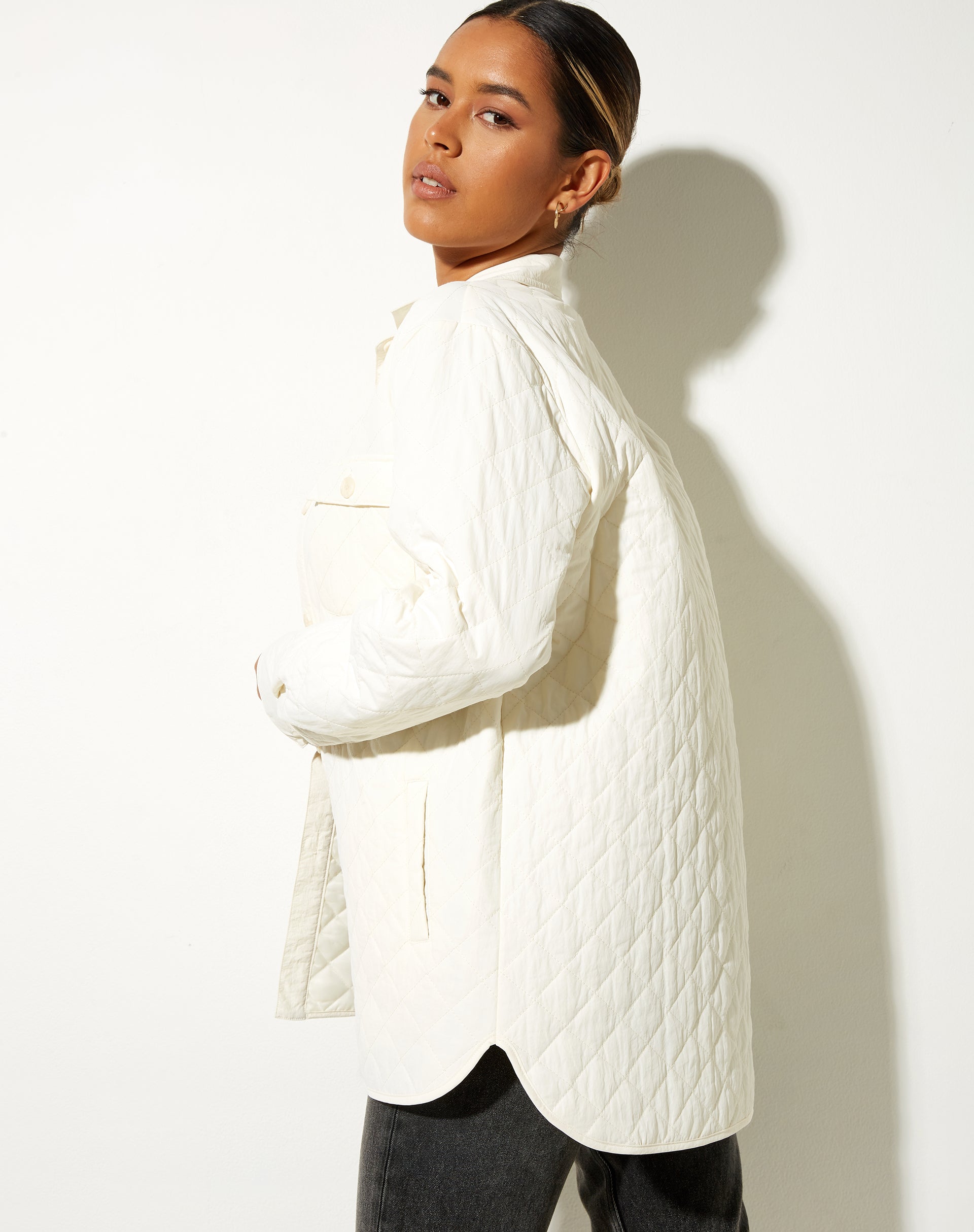 Image of Marcel Shirt in Quilted Warm White