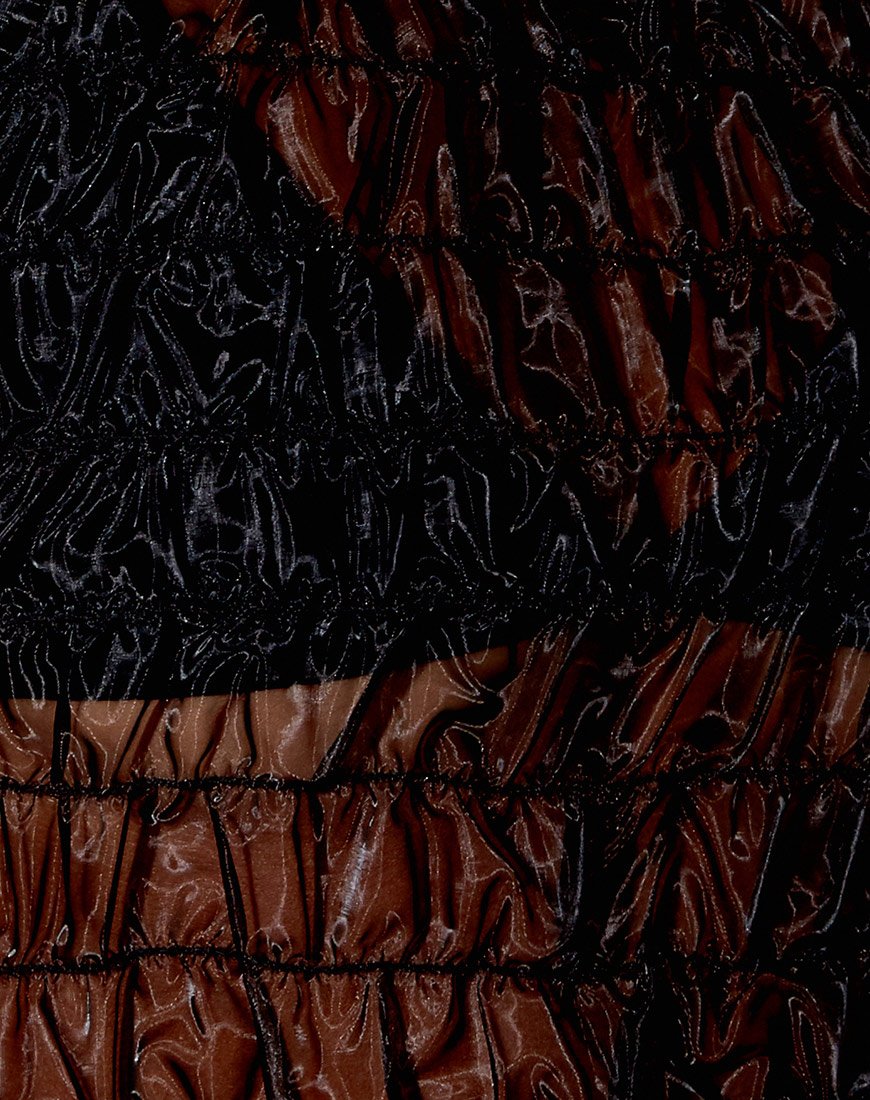 Image of Marilla Crop Top in Black Organza