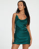 Image of Paiva Dress in Satin Forest Green