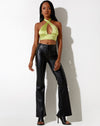 Image of Silta Crop Top in Satin Lime Green