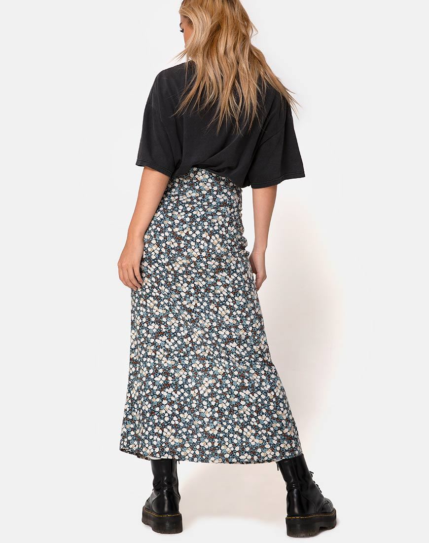 Image of Rima Skirt in Floral Field Navy