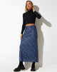 image of Rindu Midi Skirt in Flower Garden Blue