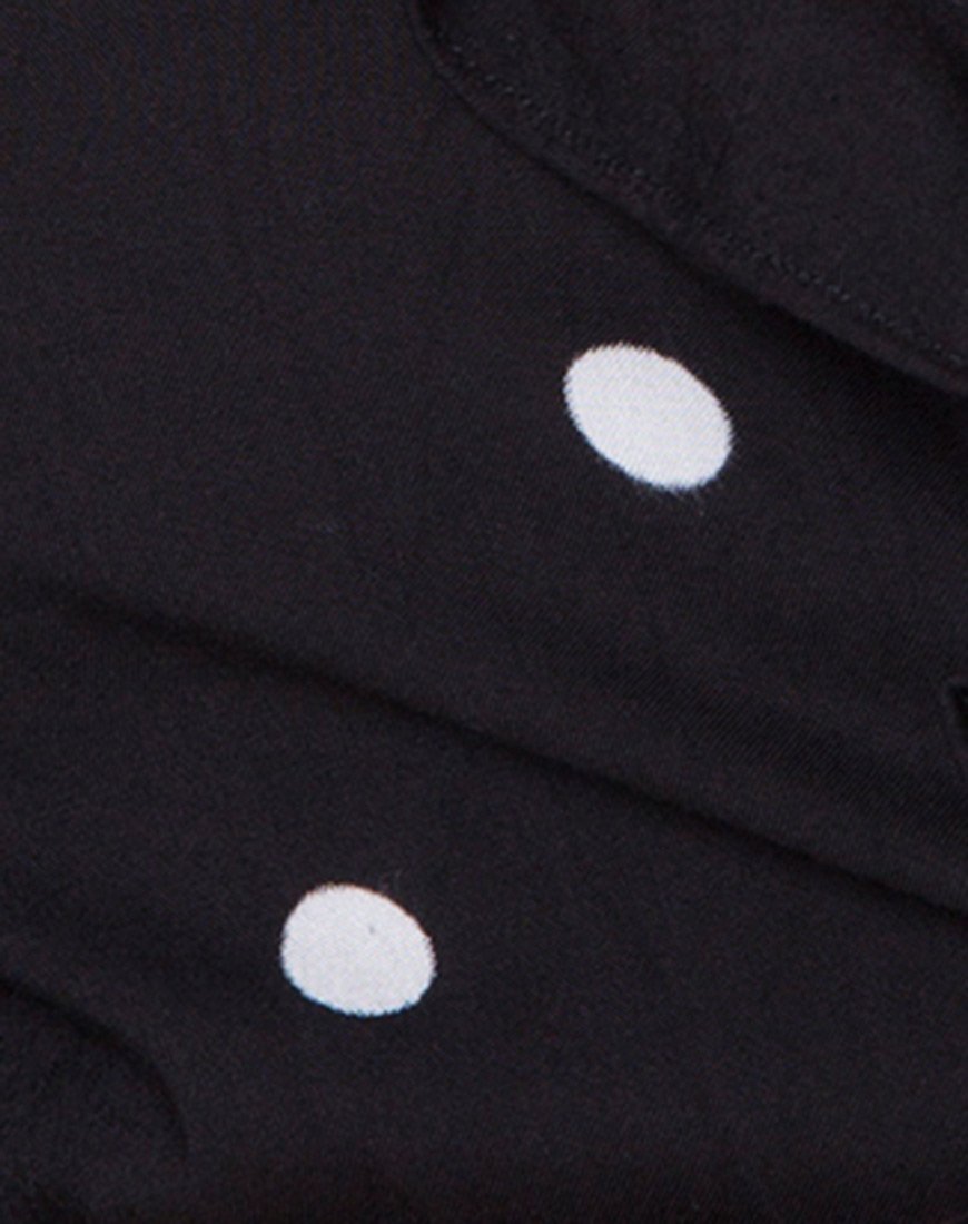 Image of Riser Dress in Polkadot Black and White