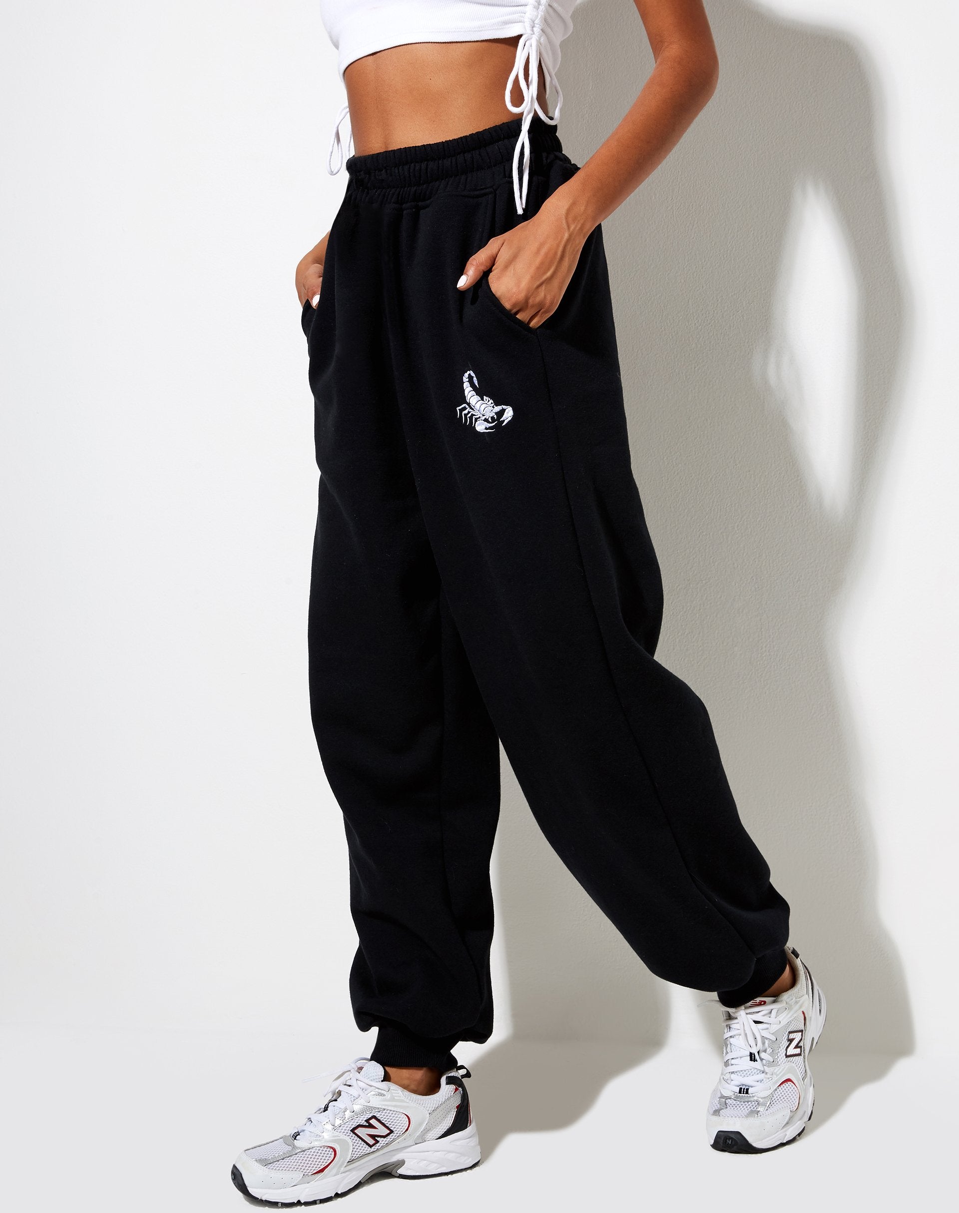 Image of Roider Jogger in Black with Scorpion White Embro